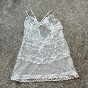 Victoria's Secret Sheer White Lace Slip
